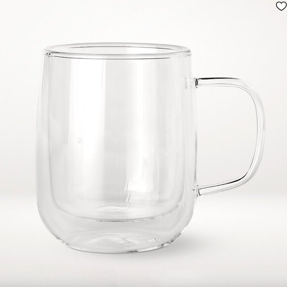 NEW 2 Williams Sonoma Double-Wall Glass Coffee Mugs - Picture 2 of 11